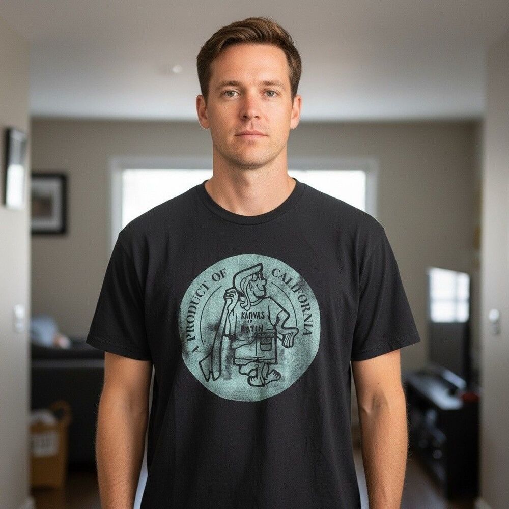 Kanvas by Katin Surf Shop California Black Retro Surfer 70s Vibe XL Graphic Tee